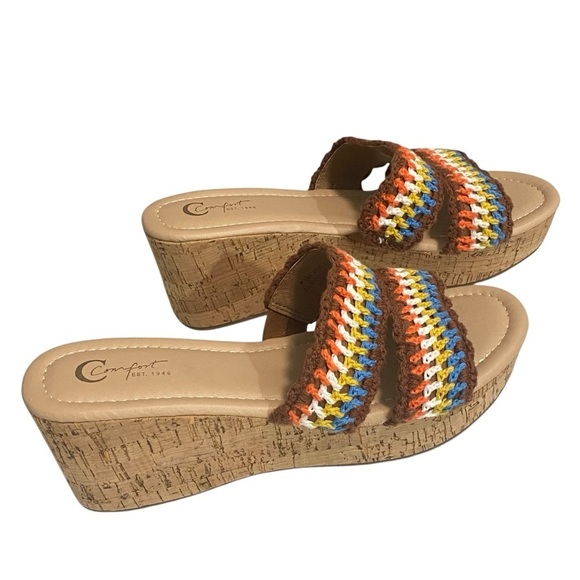 COMFORT EST. 1946 - SIZE 7.5 - CROCHET SANDAL WITH CORK HEEL PLATFORM - Picture 5 of 12